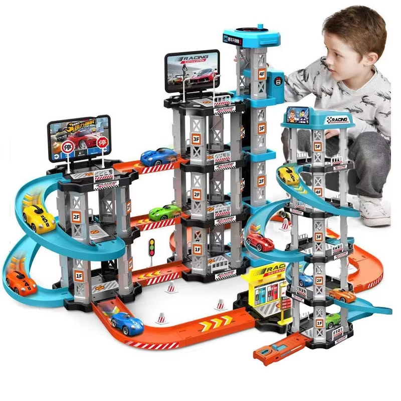 Hot Wheels Car Track Sets - ของเล่นรถแข่งรางโค้ง ของเล่นเด็ก สนามแข่งรถ ของเล่นเกมยิงรถ ของเล่นเด็ก สร้างลานจอดรถ
